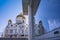 Cathedral of Christ the Saviour and relax in glass with blue sky