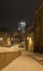 Cathedral church Sibiu Transylvania by night snow