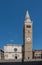 Cathedral and clock tower in old town of Koper in Slovenia