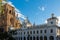 Cathedral of Cuenca and historic builiding at sunset