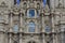 Cathedral, details, reflected clouds, windows. Santiago de Compostela. Spain.