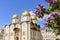 Cathedral of the Dormition Uspensky Sobor or Assumption Cathedral of Moscow Kremlin in spring, Russia