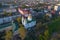 The Cathedral of the Epiphany in the cityscape aerial photography. Polotsk, Belarus