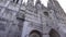 Cathedral front perspective in Rouen, Normandy France, pan