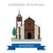 Cathedral of Funchal in Madeira Flat cartoon vecto