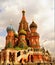 Cathedral of the Intercession - St. Basil`s Cathedral on red square in Moscow, a monument of Russian architecture. Construction o