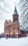 Cathedral in Kaliningrad, winter Cathedral of our lady and St. Adalbert, brick Gothic, grave of Immanuel Kant