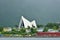 Cathedral, known as Tromsdalen Church is church in Troms county. It is nicknamed Ishavskatedralen, Cathedral of Arctic Sea. Foggy