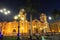 Cathedral of Lima at night, Roman Catholic Cathedral located in the Plaza Mayor of Lima, Peru
