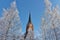 Cathedral in LuleÃ¥ in winter landscape