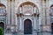 The Cathedral of Malaga front view with the main majestic entrance, Spain.