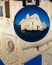 The Cathedral of Matera in a Cristal Sphere on Blue Sky Background