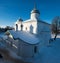 Cathedral in old fortress in Izborsk