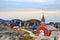 The Cathedral of Our Saviour Annaassisitta Oqaluffia and colorful houses in Nuuk.