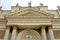 Cathedral of the Piedmontese city of Alessandria. Neoclassical facade with tympanum, columns and statues