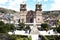 The Cathedral of Puno Peru, and square with sculpture of Francisco Bolognesi -configuration is Baroque style,