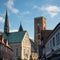 The cathedral in ribe seen from a street