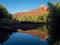 Cathedral Rock reflected in water at sunset - Sedona, USA