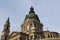 Cathedral Saint Istvan`s basilica with sky and dome view close-up