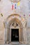 Cathedral of Saint Mark doorway in Korcula old town, Croatia