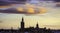 Cathedral of Saint Mary of the See and a beautiful view of skyline with the historical centre of Seville in