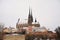 Cathedral of Saints Peter and Paul in Brno old city in the Czech Republic in winter. Europe