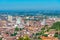 Cathedral of Santa Maria Assunta and Aerial view of Italian city Brescia