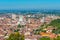 Cathedral of Santa Maria Assunta and Aerial view of Italian city Brescia