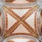 The cathedral of Santa Maria Assunta is the main place of worship in Pienza. Detail of the decorated ceiling