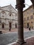 Cathedral of Santa Maria Assunta is the main place of worship in Pienza. View from the opposite colonnade