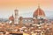 Cathedral Santa Maria Del Fiore at sunset in Florence, Italy