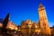 The cathedral of Seville and la Giralda by night, Andalusia