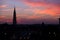 Cathedral silhouette at sunset, Brussel, Belgium