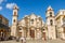 Cathedral Square with catholic church and bell towers, historica