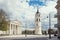 Cathedral square at spring, Vilnius, Lithuania.