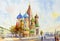 Cathedral of St. Basil in the Red Square Russia.