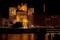 Cathedral St Jean Baptiste and Basilica Notre Dame in Lyon at night, France