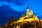 Cathedral of St Peter and Paul in Brno, Moravia, Czech Republic during sunset twilight. Famous landmark in South Moravia.