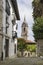 Cathedral and street in Lekeitio.