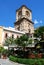 Cathedral tower and cafe, Granada.