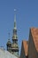 Cathedral towers and rooftops of Riga