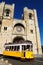 The Cathedral and Tram 28 in Lisbon, Portugal