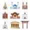 Cathedrals, churches and mosques building vector set