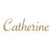 Catherine - Female name . Gold 3D icon on white background. Decorative font. Template, signature logo.