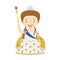 Catherine II of Russia The Great cartoon character. Vector Illustration