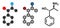 Cathine khat stimulant molecule. Present in Catha edulis khat. Stylized 2D rendering and conventional skeletal formula.