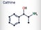 Cathine, norpseudoephedrine, C9H13NO molecule. It is alkaloid, psychoactive drug with stimulant properties.  it is found naturally