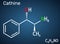 Cathine, norpseudoephedrine, C9H13NO molecule. It is alkaloid, psychoactive drug with stimulant properties.  it is found naturally