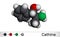 Cathine, norpseudoephedrine, C9H13NO molecule. It is alkaloid, psychoactive drug with stimulant properties.  it is found naturally