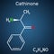 Cathinone, benzoylethanamine, beta-keto-amphetamine, C9H11NO , catha, edulis , khat , stimulant, monoamine,  alkaloid,